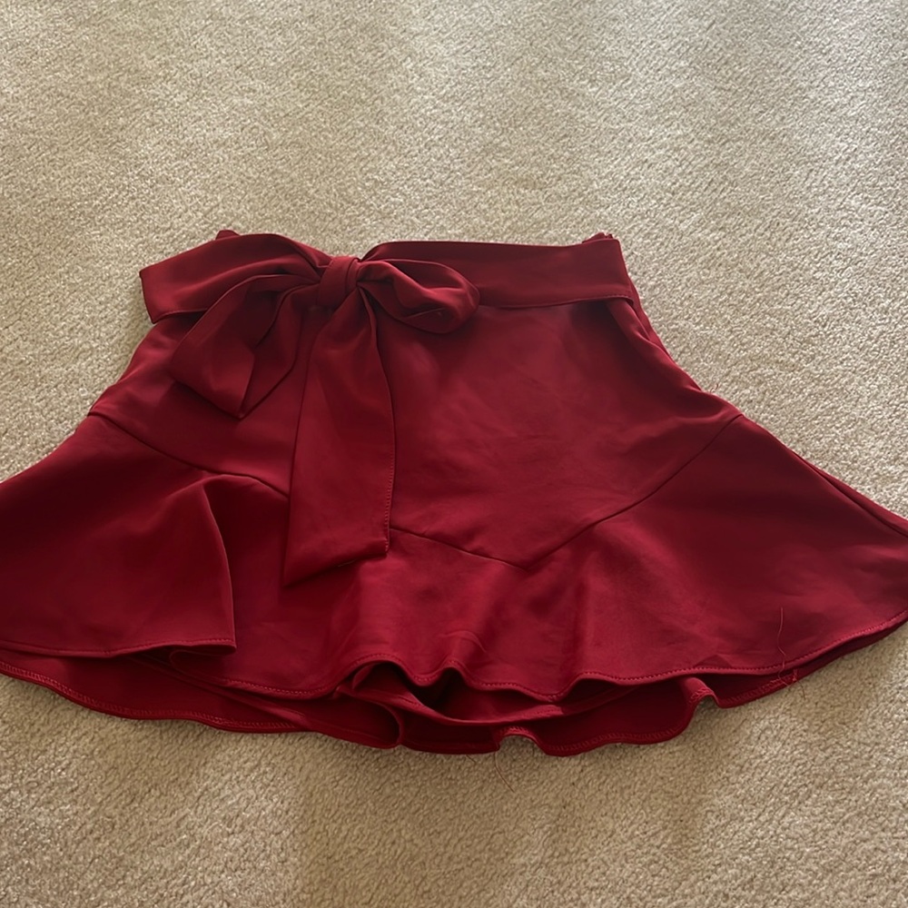 Red Skort with bow